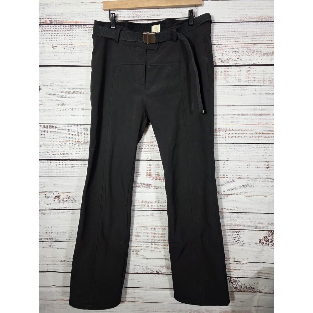 Sun Valley Ski Pants Mens 44 Black Softshell Snow Winter Adjustable Belt